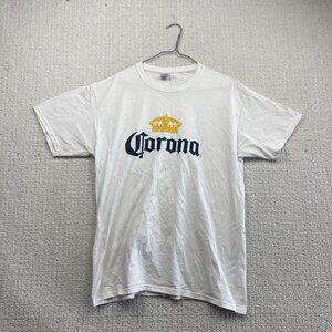 Y2K Corona White T-Shirt Mexican Classic Logo Graphic tee Beer Merch Men  L Read